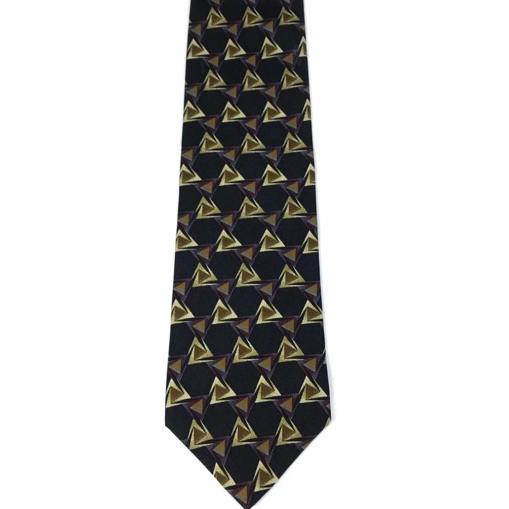 Jhane Barnes Luxury Tie Men's Purple Beige Print Geometric Fine Necktie JAPAN